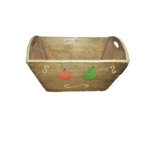 Extra image 4 - Bac en bois vintage des années 60 à décor de fruits..