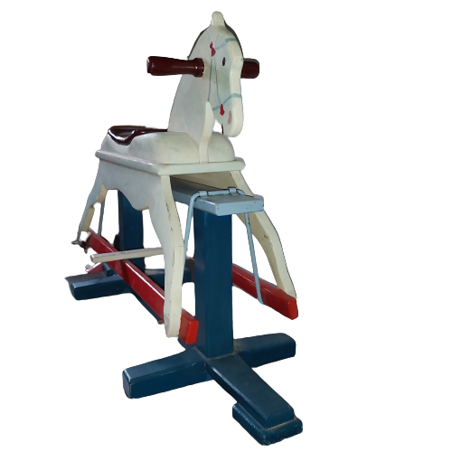 Extra image 3 - Cheval à bascule en bois peint.