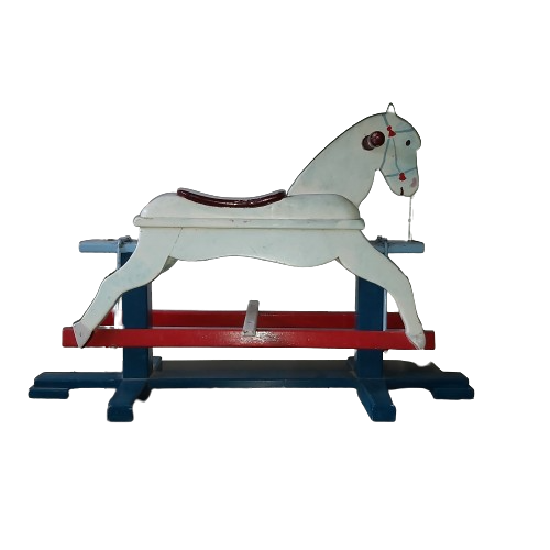 Extra image 4 - Cheval à bascule en bois peint.