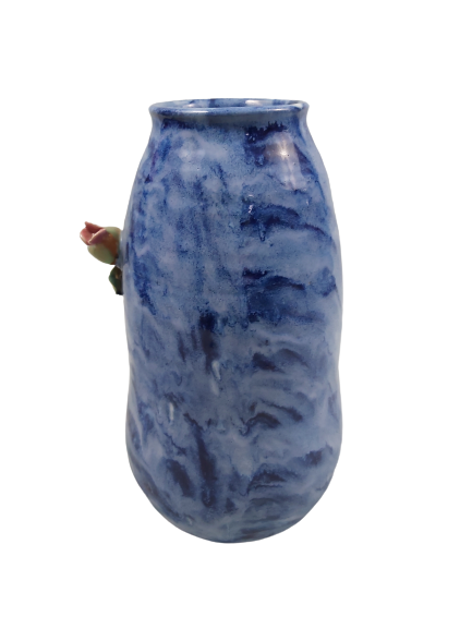 Extra image 3 - Chine vase en terre cuite vernissée polychrome.