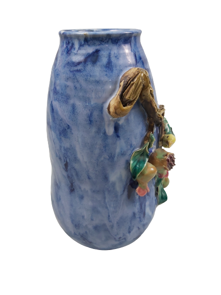 Extra image 4 - Chine vase en terre cuite vernissée polychrome.