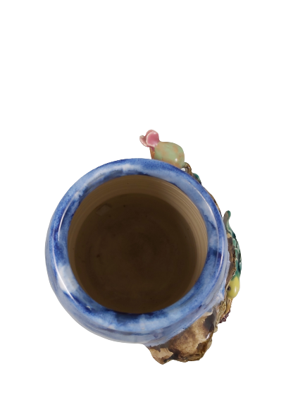 Extra image 5 - Chine vase en terre cuite vernissée polychrome.