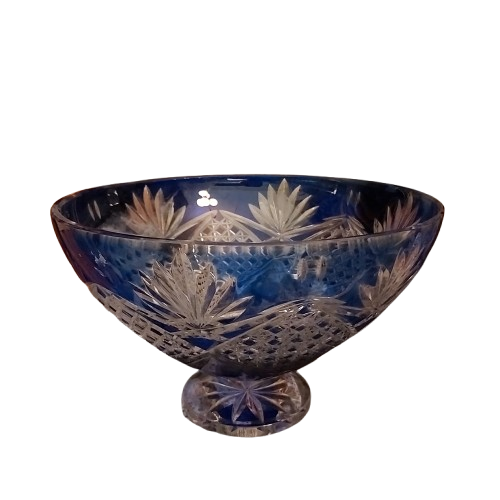 Extra image 5 - Grande coupe en cristal bleu val st-Lambert.