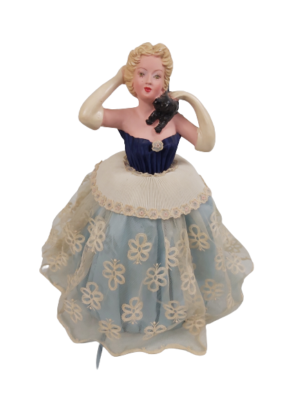 Ancienne veilleuse années 50"Femme au caniche".