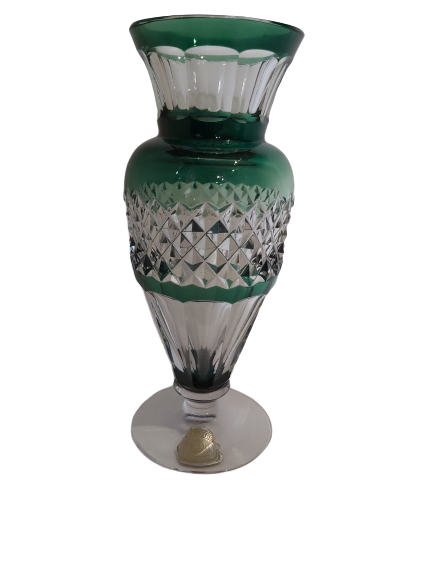 Vase en cristal doublé taillé val st-Lambert.