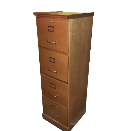 Meuble classeur en bois.